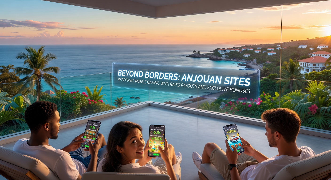 Screenshot of exclusive bonus offer on Anjouan mobile casino app featuring rapid payout icons and high-limit slots