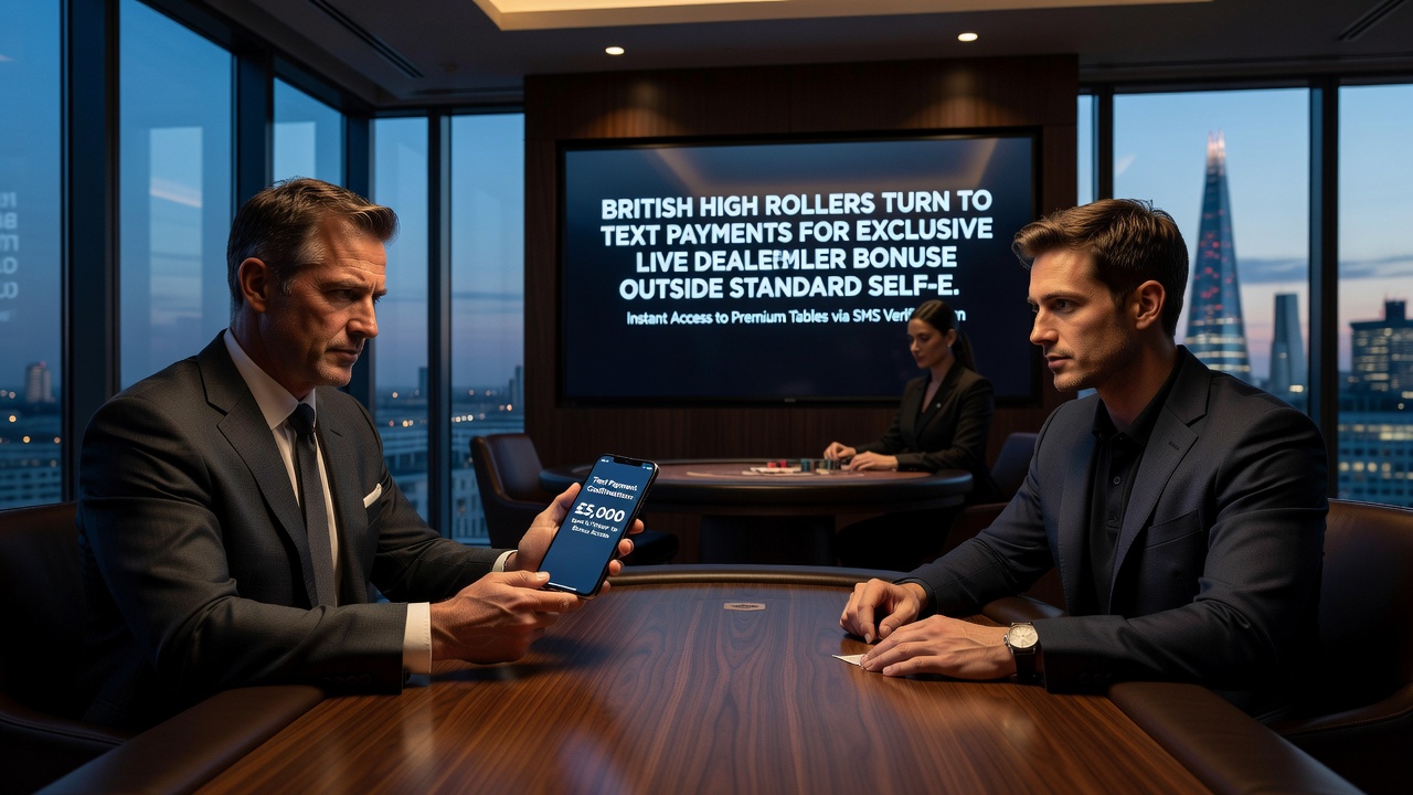 Live dealer tables and mobile text payment interface for casino bonuses