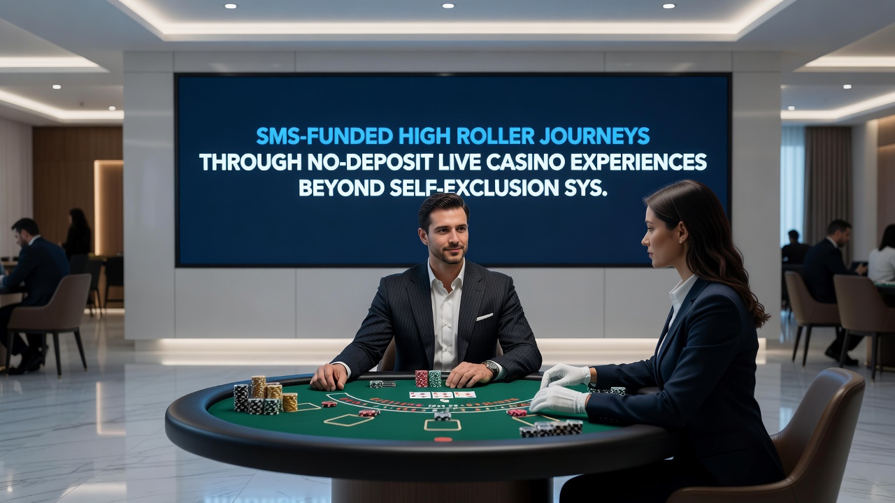 Live dealer blackjack table with high-stakes chips and mobile SMS confirmation screen