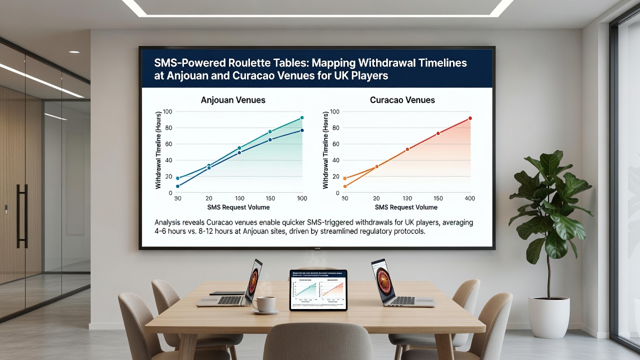 Comparison chart displaying withdrawal timelines for Anjouan versus Curacao SMS roulette platforms across different bet sizes