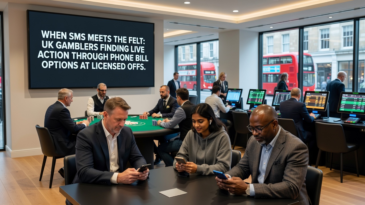 Live casino interface showing phone bill deposit confirmation for UK users